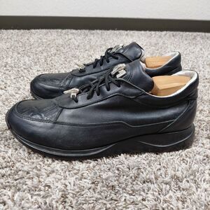 Mauri 8900 Genuine Alligator Nappa Leather Sneakers Shoes Mens 11 US 44 EU Black